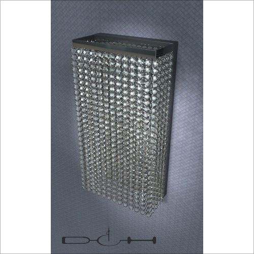 image of Rectangular crystal wall light